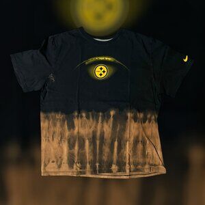 upcycled 2015 XXL Nike NFL Pittsburgh Steelers t shirt 50/50 reverse dye black